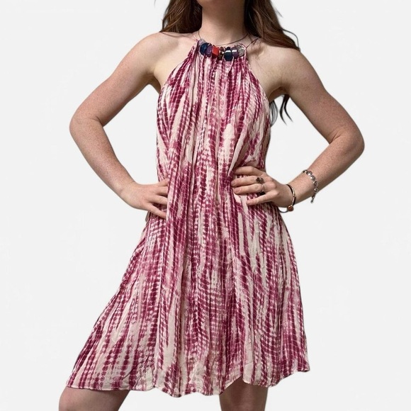 Zara Tie-Dye Halter mini Dress with beaded neckline - Picture 4 of 9